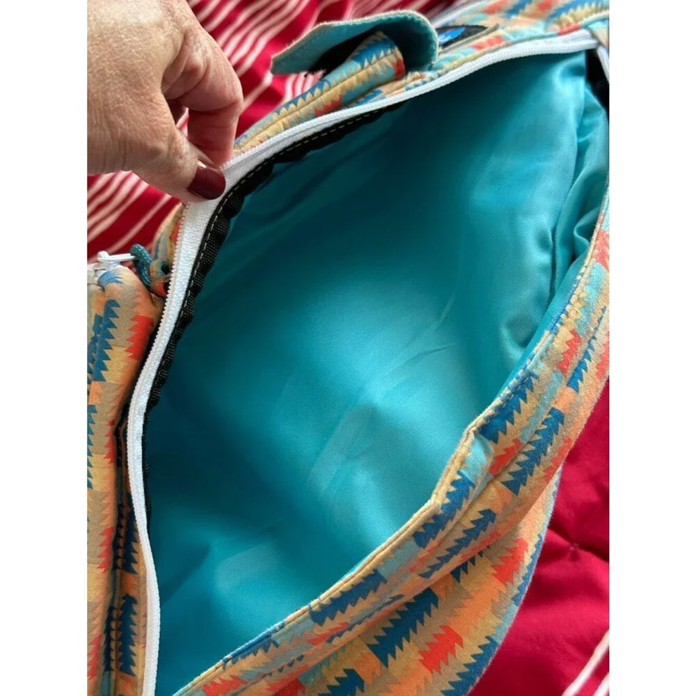 KAVU Rope Sling Bag Crossbody Shoulder Backpack Multicolor Chevron Pattern
